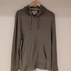 RAINFOREST Olive Green Waffle-Knit Hooded Pullover
